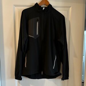 Men's Zero Restriction Large Black Full-Zip Rain Jacket